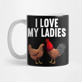 Cool Chicken Art Women Dad Rooster Chicken Farmer Mug